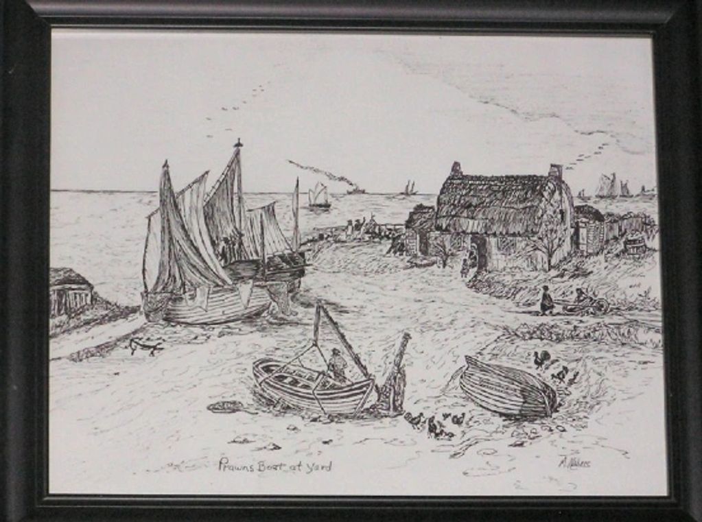 “Prawns Boat at Yard” ($75.00)
Size:11” x 14” Ink