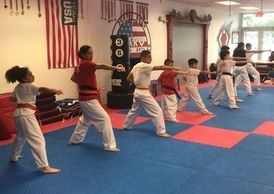 Group Taekwondo class in Palmetto Bay at Hero Martial Arts.