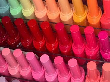Quality gel polishes used for nail extensions and handpainted nail art to ensure your sets match!