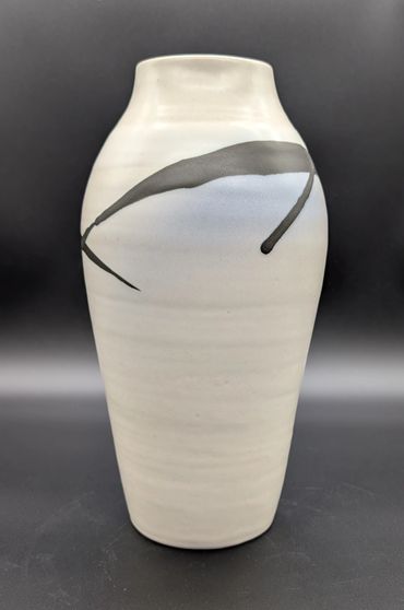 a white color vase by Raspberry Woods Art Studio