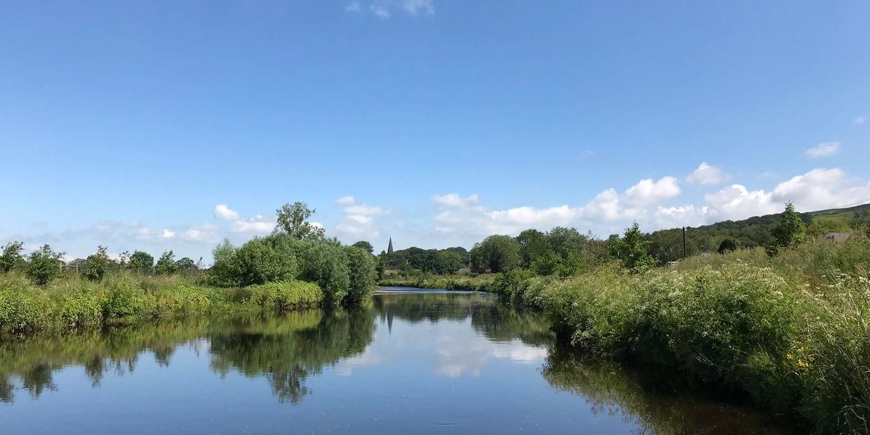 A sunny day on the River Wyre at Scorton