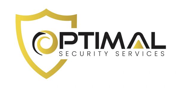 Logo for Optimal Security Services with a gold shield.