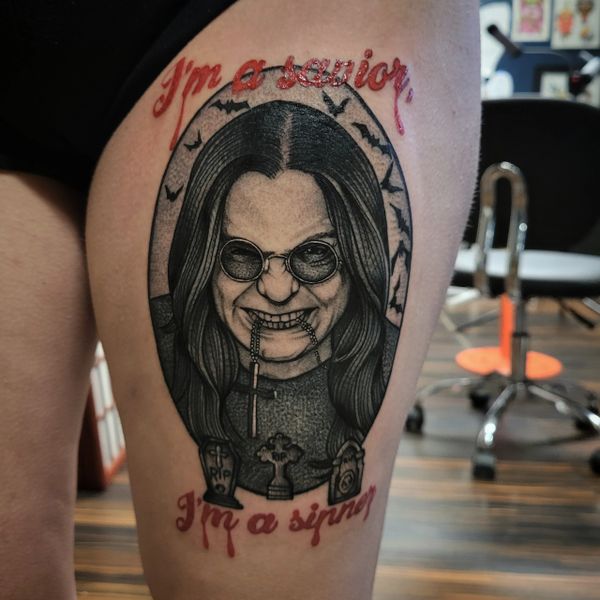 Ozzy portrait tattoo 
