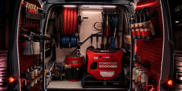 Master Class Auto Detailing mobile detailing van equipped with professional detailing tools and supplies.