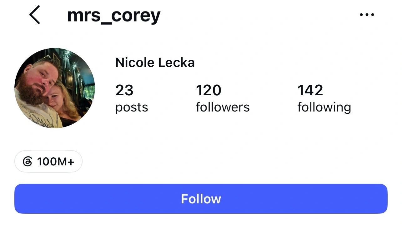 Instagram profile of Nicole Lecka with 23 posts and 120 followers.