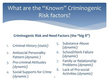 Criminogenic Risk Factors