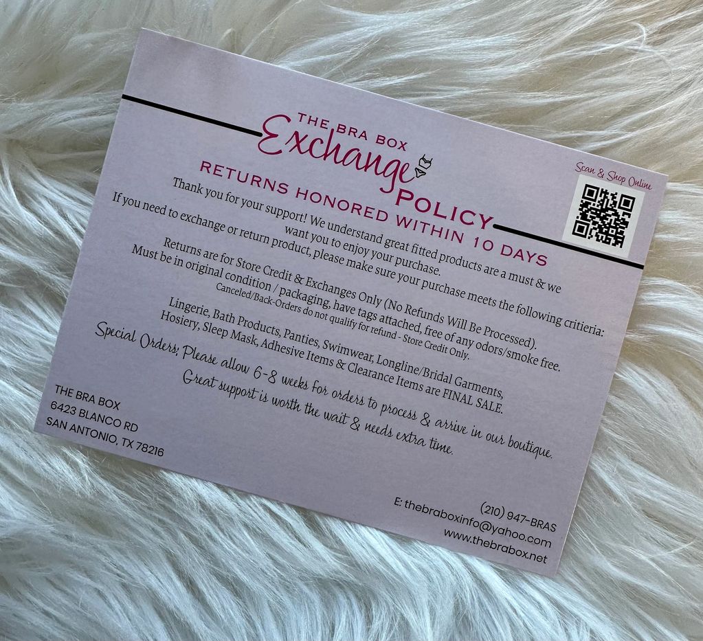The Bra Box Exchange Policy