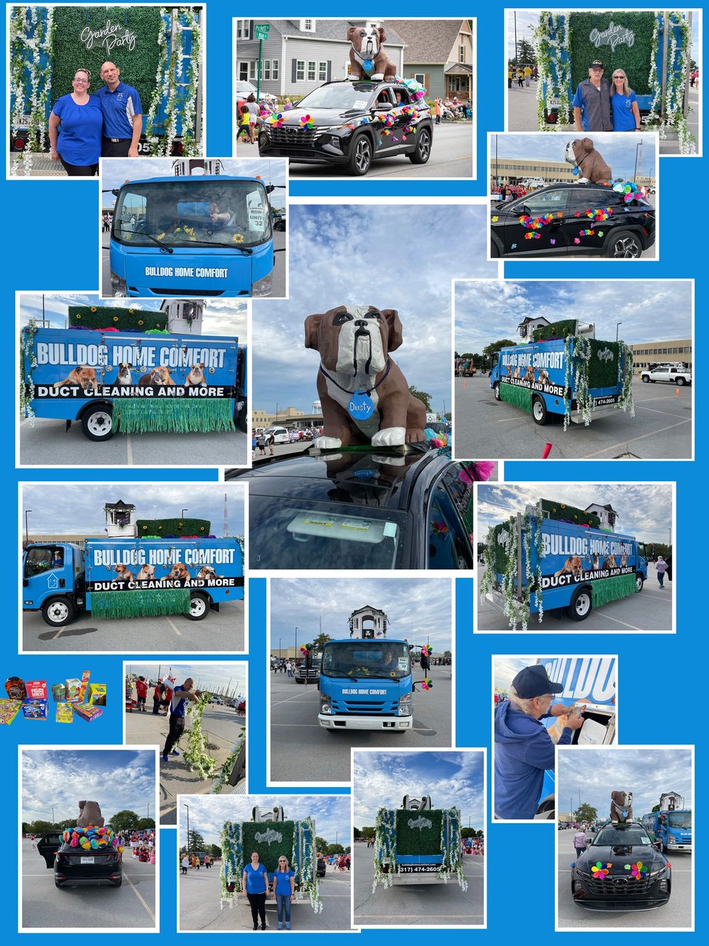 Bulldog Home Comfort in the Quaker day Parade in Plainfield Indiana.