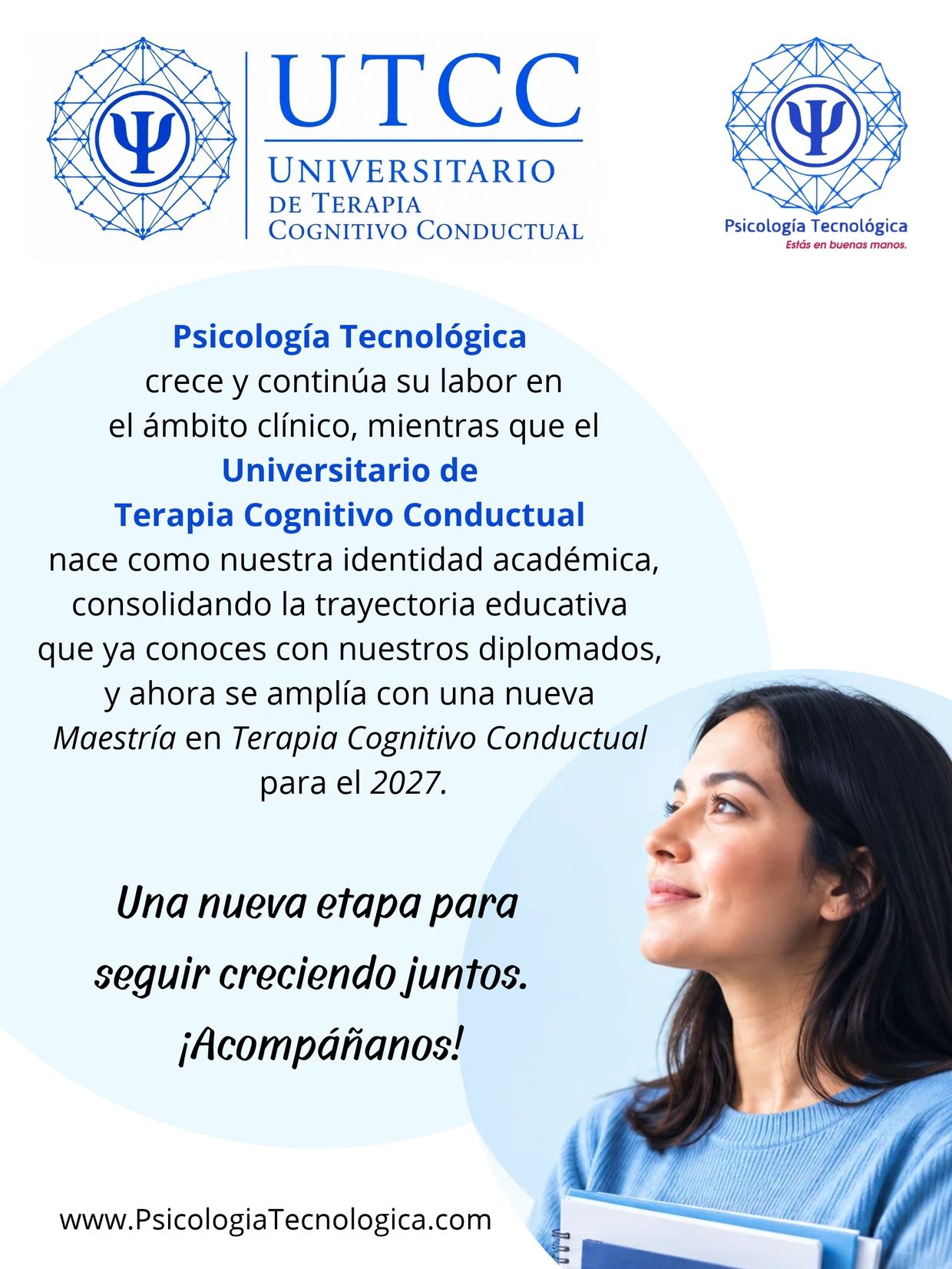 Anuncio de nueva maestría en Terapia Cognitivo Conductual para 2027 en UTCC.