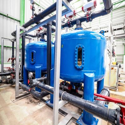 Tank of sand filter for remove dirty and particle from water in water treatment plant