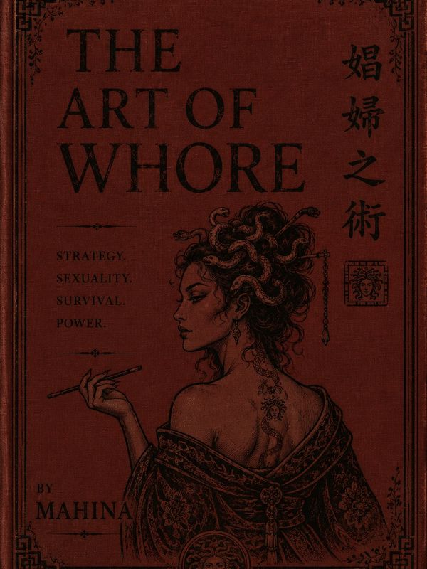 Book cover titled 'The Art of Whore' by Mahina with a woman illustration.