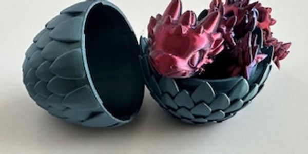 3D Printed Articulating Dragon and Dragon Egg