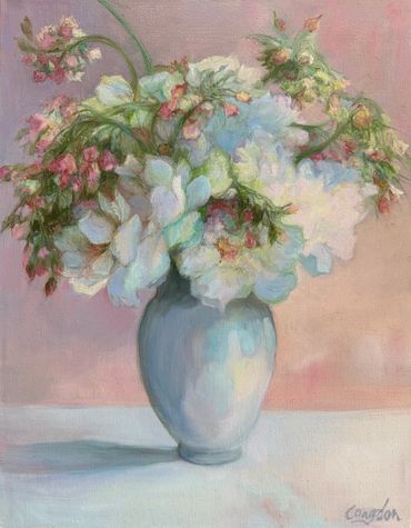 Birdsong, 14" x 18," $500
framed in white wood floater frame, $600.