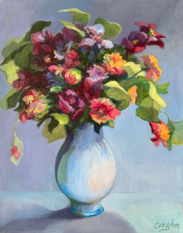 Eden, 14" x 18," $500
framed in white wood floater frame, $600.