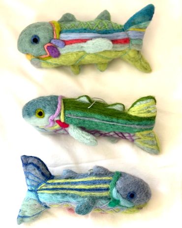 Fish in Sea Foam, Green, and Blue Gray