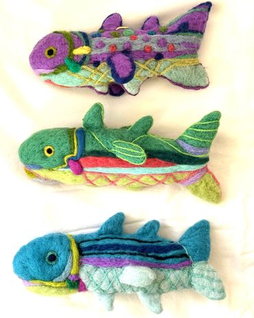 Fish in Lavender, Moss Green, and Glacier