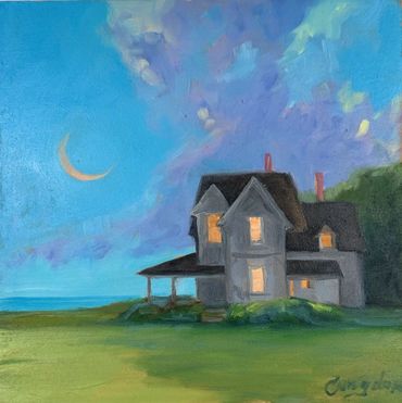 Idlemoore and Crescent Room, 12"sq, $250