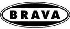 Black and white BRAVA logo inside an oval shape.