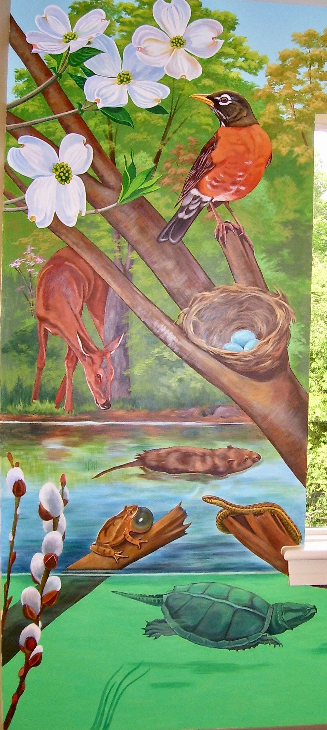 Seasons of the Clearwater River mural
Harrisville, RI
acrylic 6' x 100'