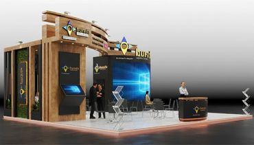 Burada Lojistik - İzmir Logistech Fuarı ahşap fuar standı. Tasarım fuar teşhir standı. İstanbul