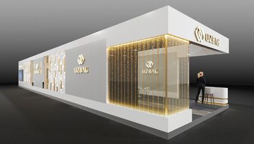 Özbağ Altın Kuyumculuk ahşap fuar standı. Tasarım fuar teşhir standı.