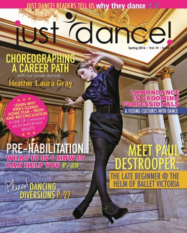 Heather Laura Gray on the cover of Just Dance Magazine.