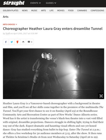 Heather Laura Gray's contemporary dance piece article in the Georgia Straight.