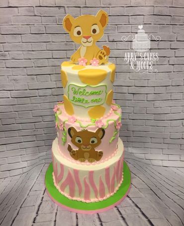 birthday cake baby cake pink cake lion cake