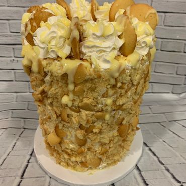 banana pudding cake cookies whipped cream