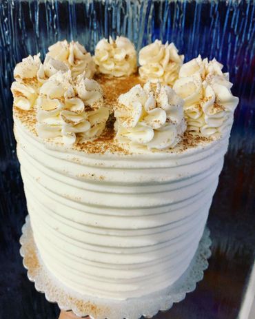 churro cake whipped cream white wedding cake