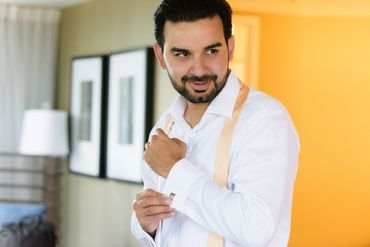 Groom getting ready