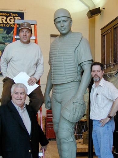 "Johnny Bench"

(Photo of clay original)

(9’ figure), Bronze, Commissioned by the Bricktown Ball Pa