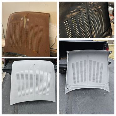 Before and after sandblasting