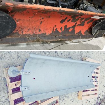 Before and after sandblasting