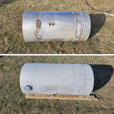 Before and after sandblasting