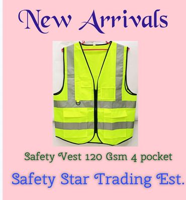 High-visibility safety vest with four pockets, new arrival from Safety Star Trading Est.