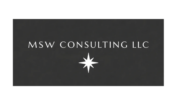 MSW Consulting LLC logo with a star symbol on dark background.