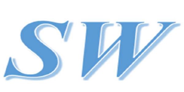 Blue stylized letters 'SW' on a white background.