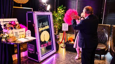 Large Magic Mirror Photo Booth at a wedding at the Grand Warrington