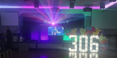 Iceland Christmas party with DJ setup in Eagle sports Penketh Great Sankey Warrington