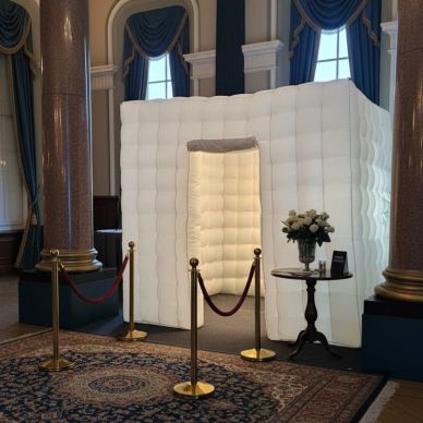 giant inflatable photo booth in Parrs Bank wedding venue Warrington Cheshire