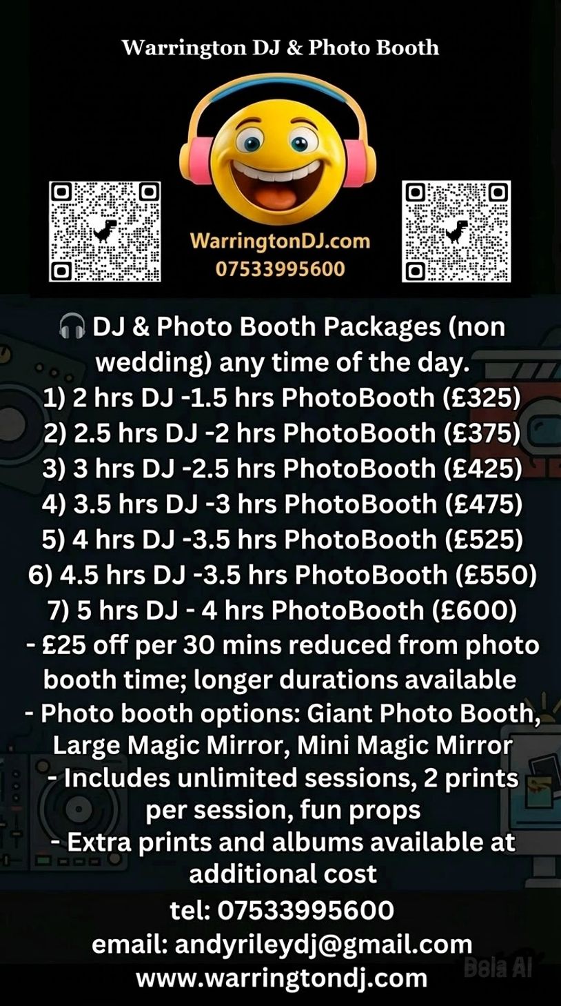 Dj and photo booth packages price guide