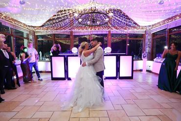 mr and mrs williams dj setup and photo booth