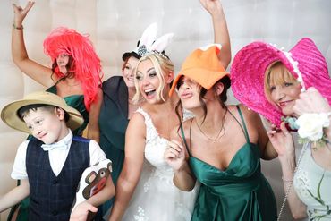 having fun in the photo booth