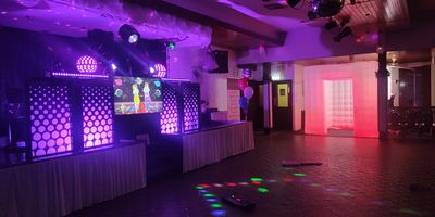 DJ setup and Giant inflatable photo booth