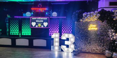 13th birthday with DJ and number 13 at The Club Burtonwood Warrington