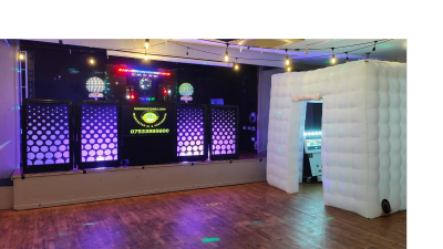DJ and Giant inflatable photo booth Monks Social club Woolston