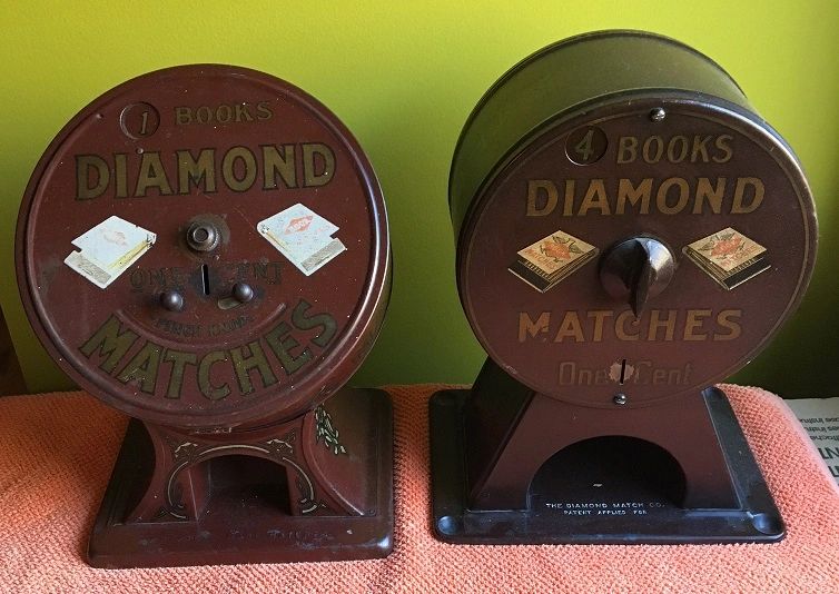 Diamond Match Machine, Penny Match Machine, Antique Match Machine, Vintage Match Machine antique gum
