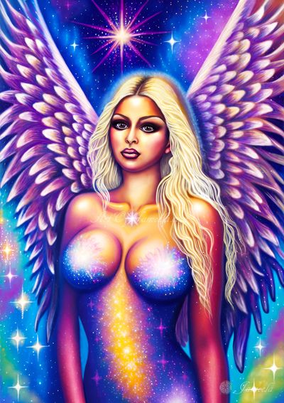 Digital painting titled Celestial Grace by Jameela