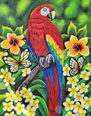 Scarlet Mystical Macaw | Art of Jameela